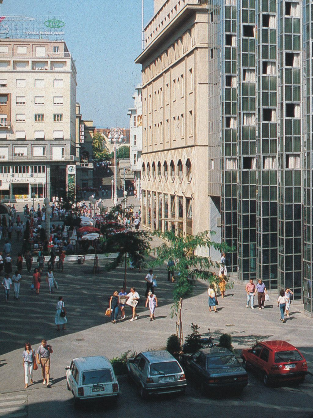 Gajeva ulica 1987. godine, pogled prema Trgu